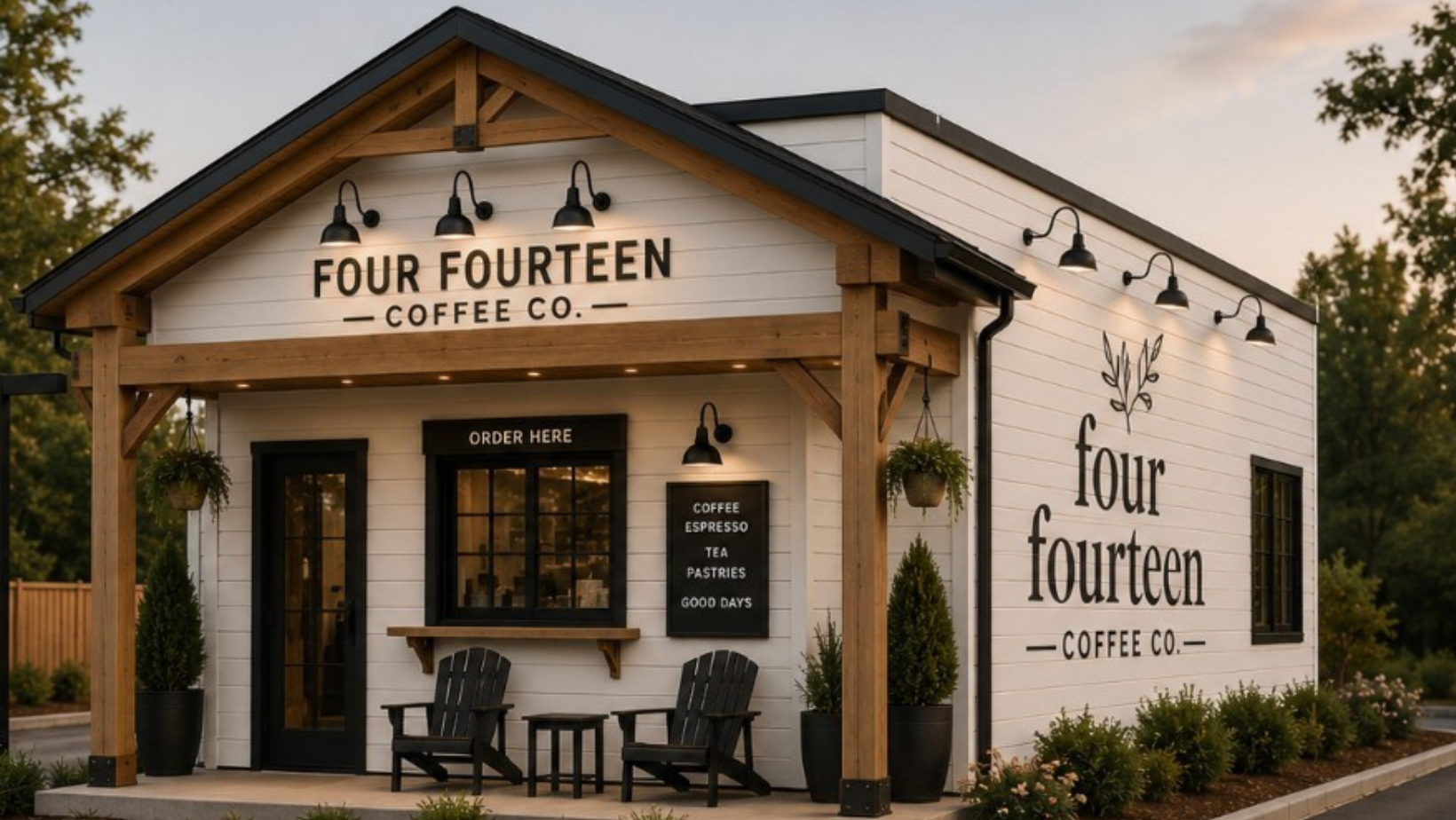 four fourteen coffee co building rendering